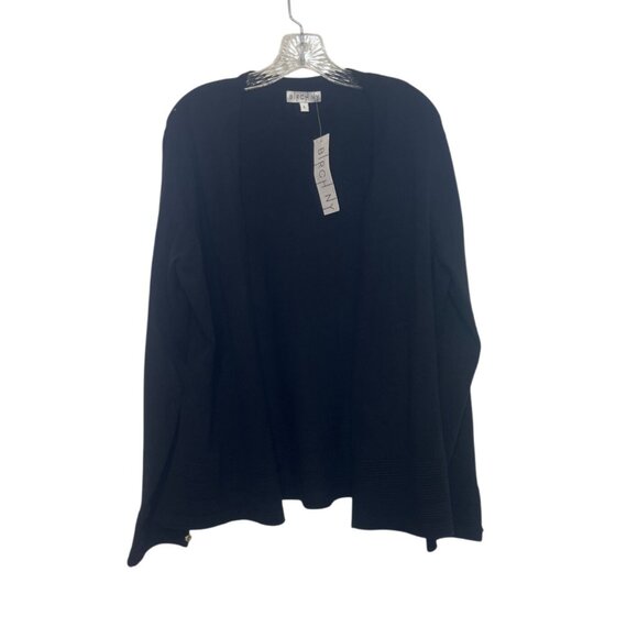Birch NY Open Front Cardigan Sweater Womens Black Large New Gold Button Cuffs - Picture 1 of 10